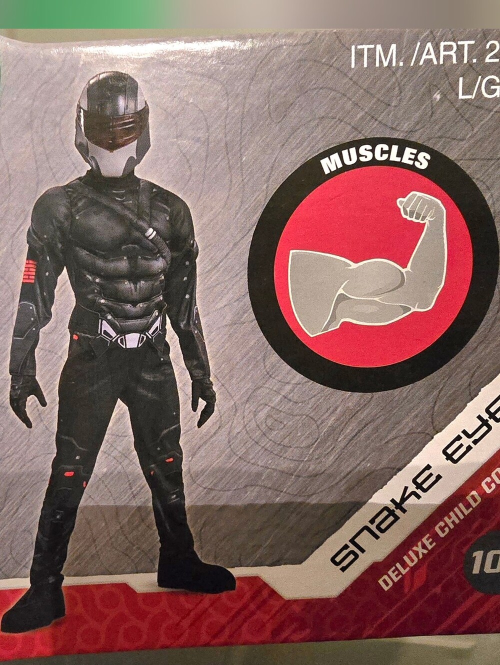 Kids G.I. Joe Snake Eyes Costume Size L 10-12 w/ Mask and Gloves 2021 Hasbro New
